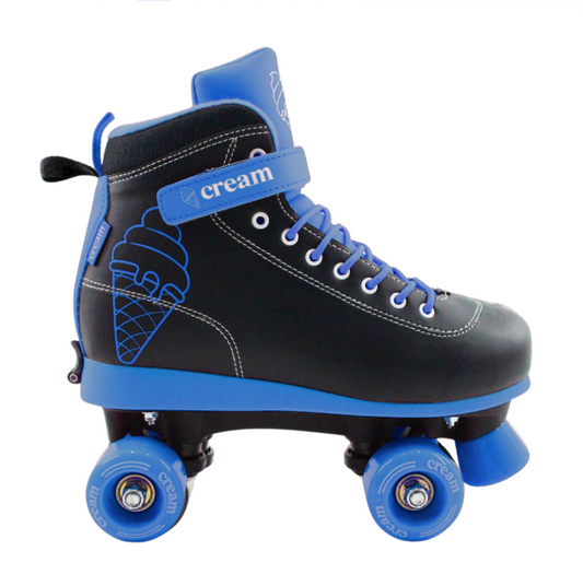 CREAM Scoop Quad Roller Skates, Adjustable - Vivid, Black/Blue